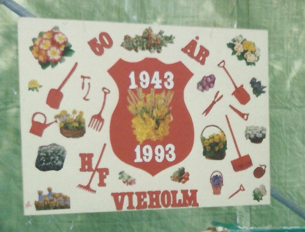 Jubilæumsskilt: HF Vieholm 50 år, 1943-1993